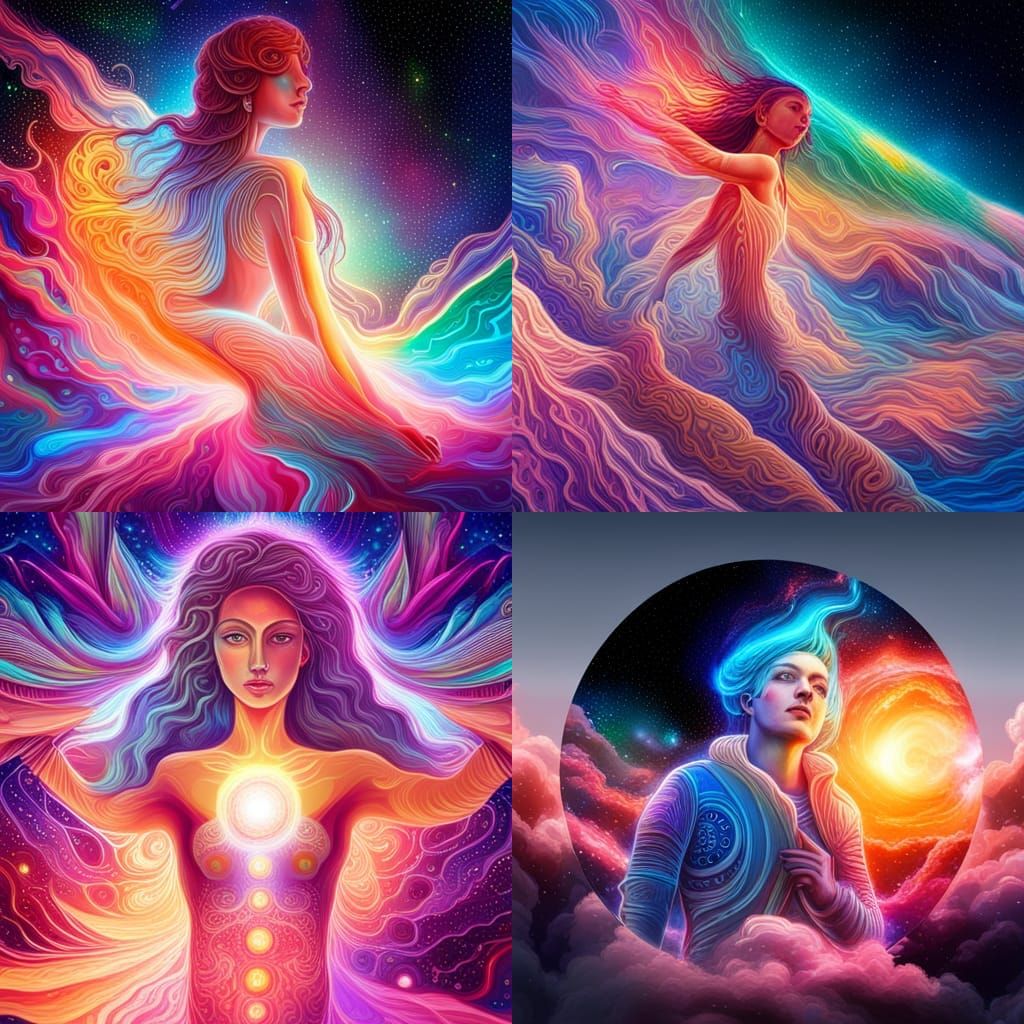 Holographic Astral Cosmic Illustration by Pablo Amaringo