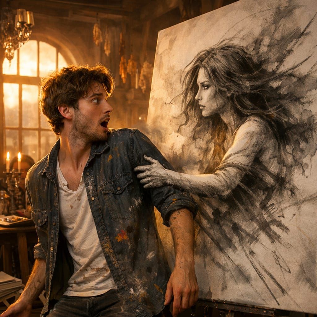 Artist Amazed as Charcoal Sketch Comes to Life