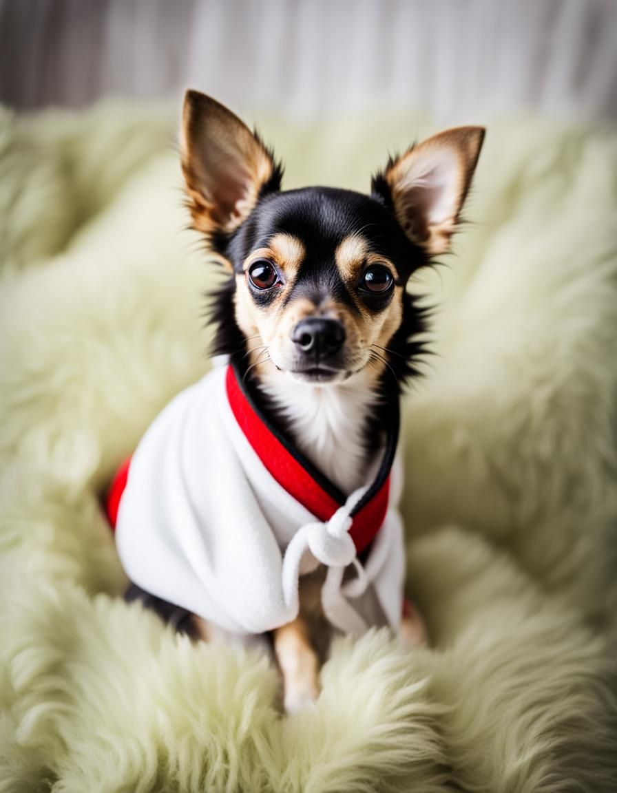 Chihuahua in Bathrobe: High-Key Portrait Photography