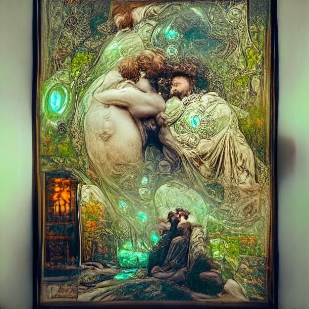 Esoteric Lovers Embrace: Art Nouveau Energy