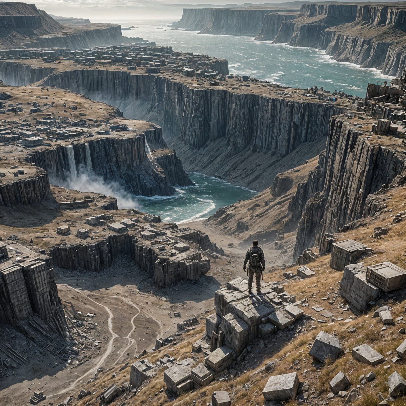 A post-apocalyptic wasteland