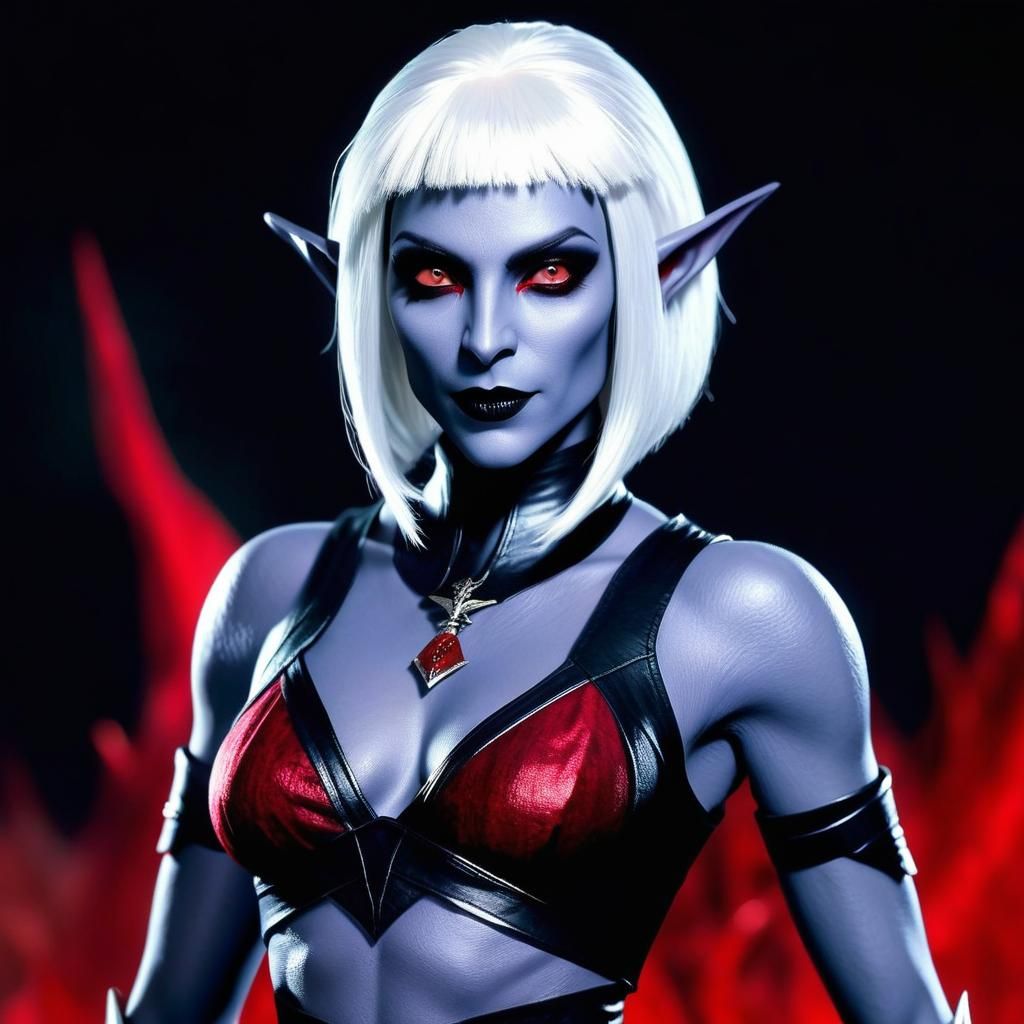 Gorgeous Drow Female in Hyperdetailed Fantasy Art