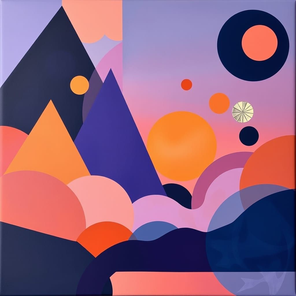 Ethereal Twilight Canvas Artwork in Geometric Abstraction