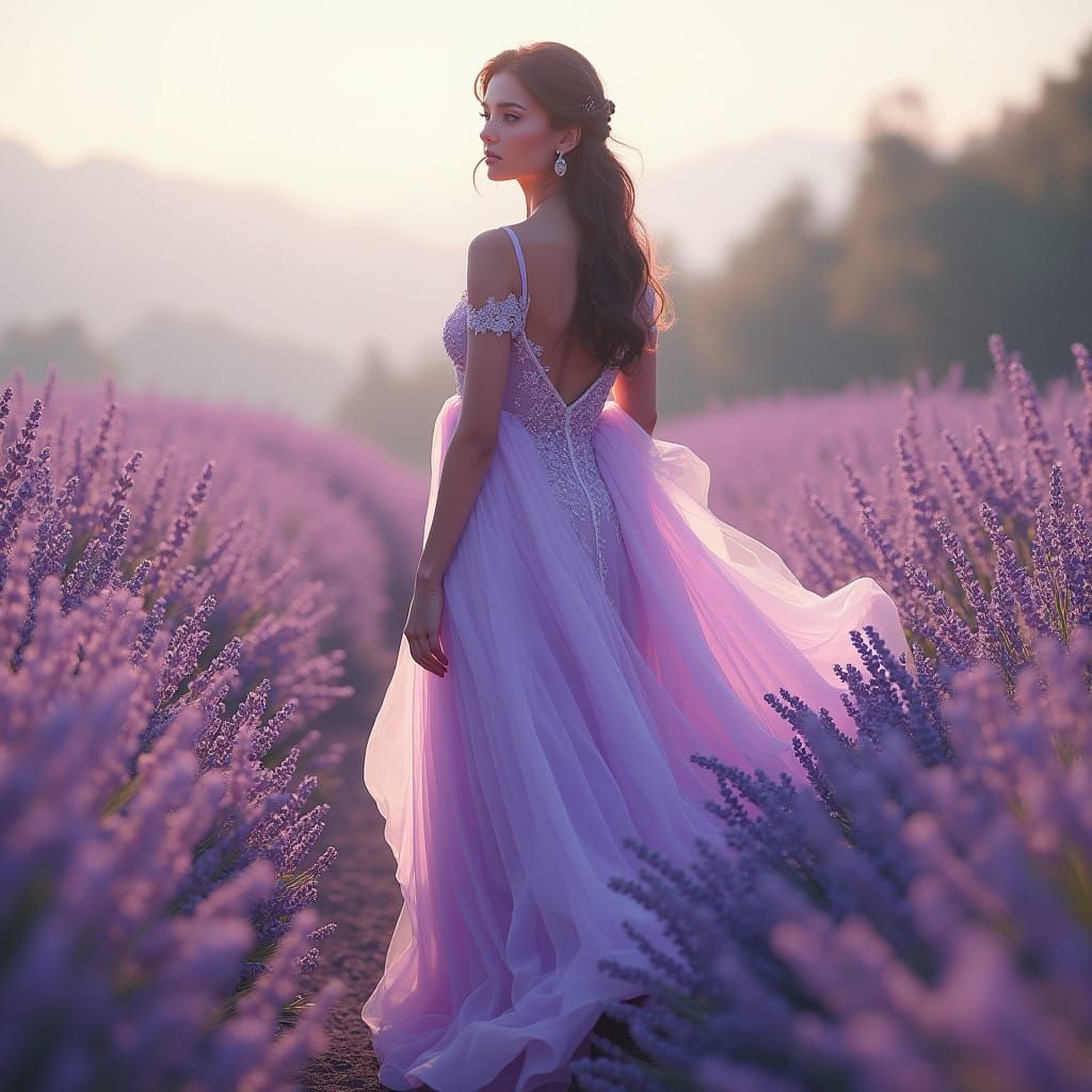 Ethereal Royal Beauty Amidst Lavender Bloom