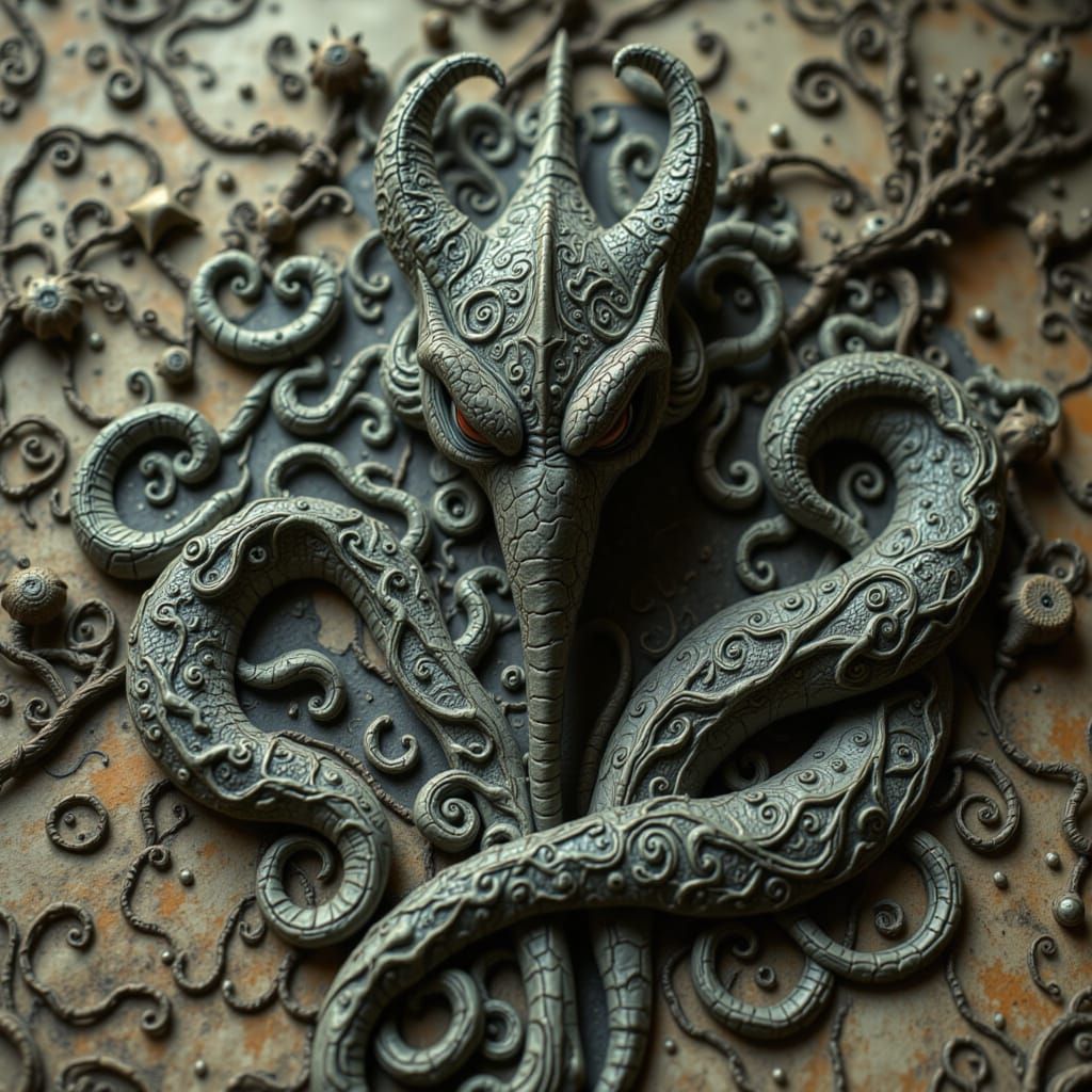 Ferocious Giant Snake with Detailed Textures