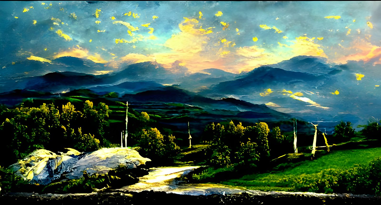 Vermont Moonlight Dreamscape: Hyperrealistic Landscape Art