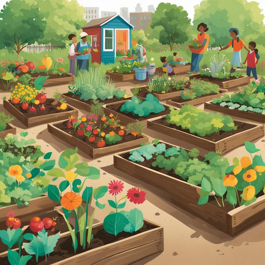 Vibrant Community Garden Supporting Biodiversity