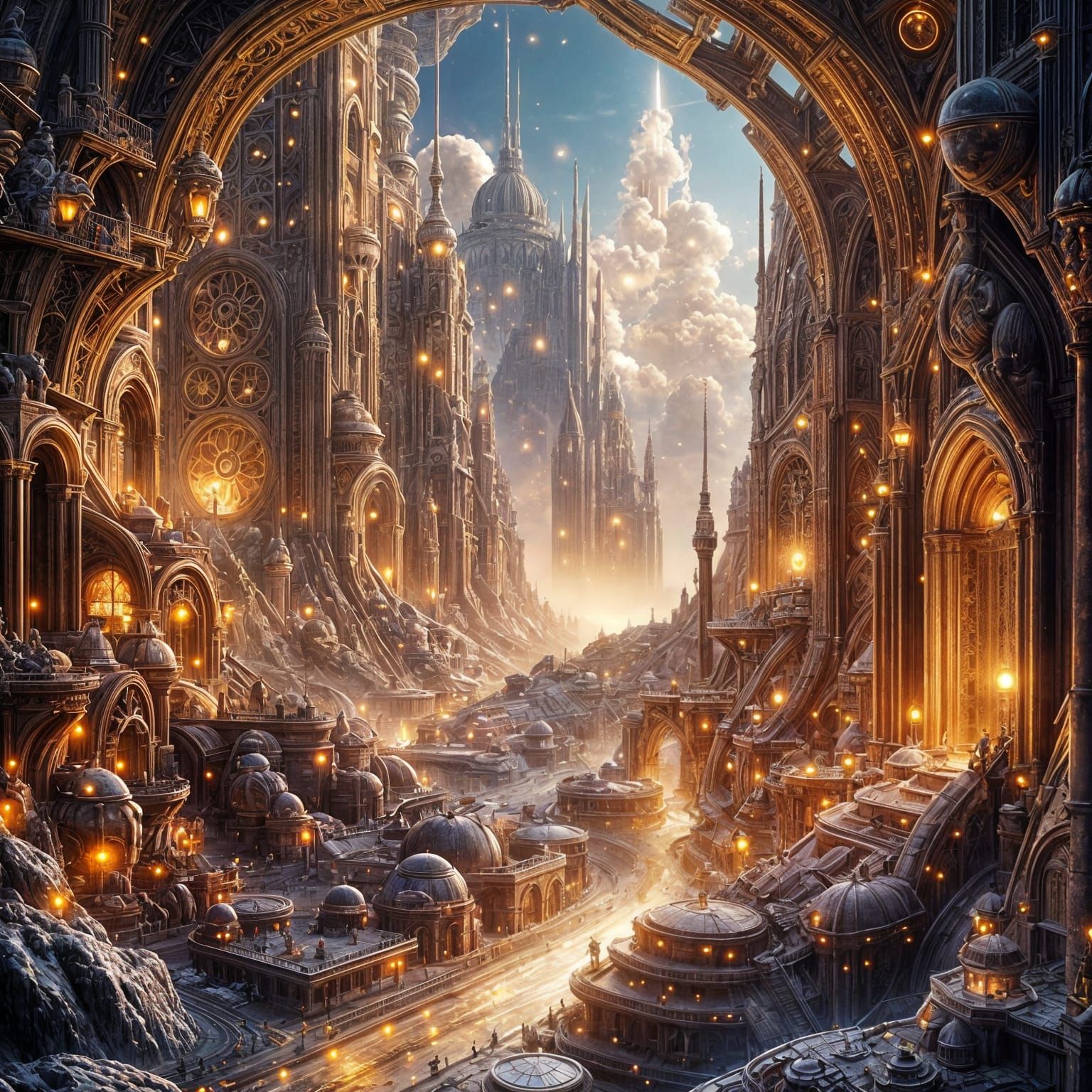 Sur Mars, des villes futuristes sont construites à l'intérie...