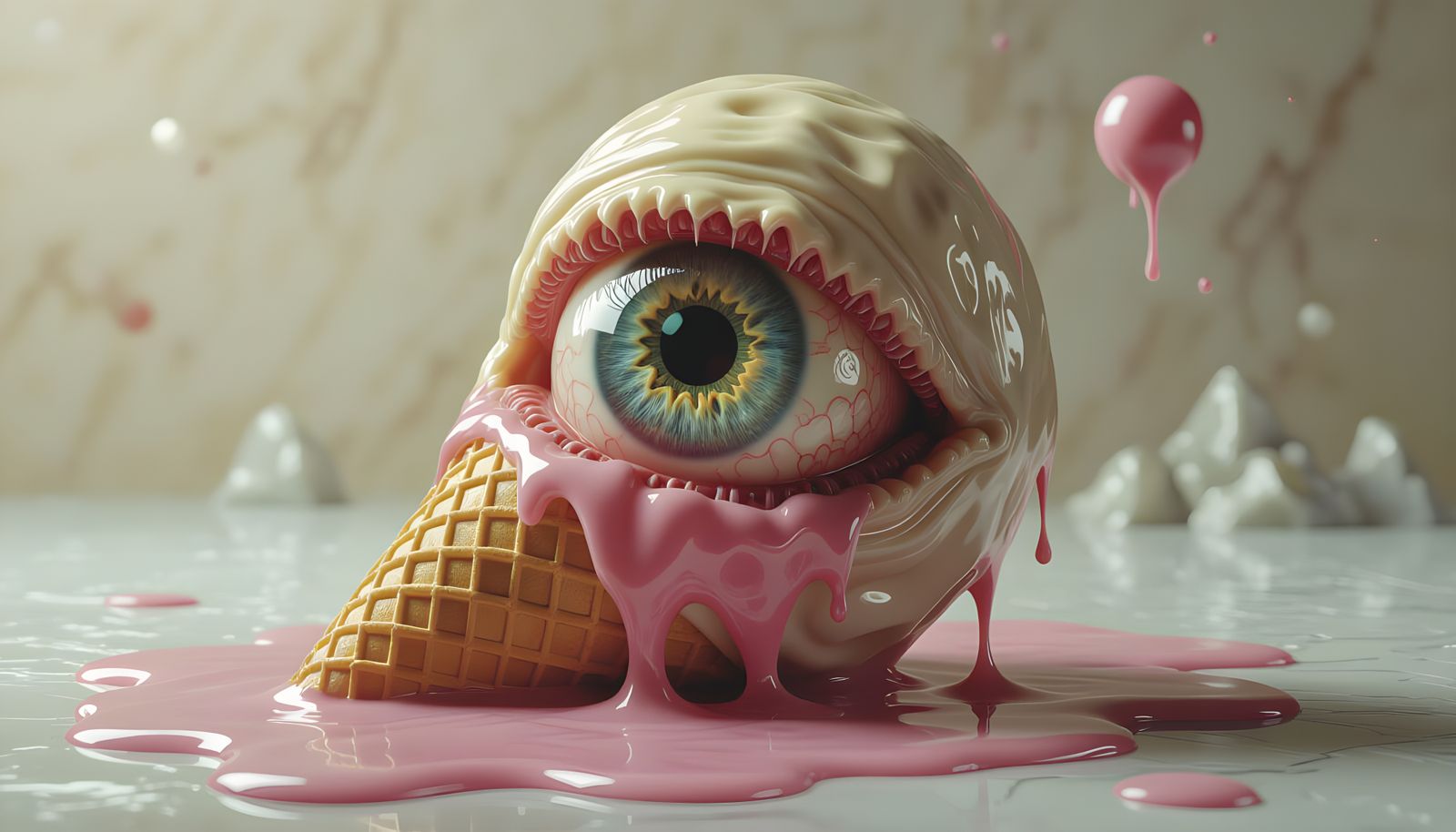 Grotesque Alien Embryo Ice Cream: A Sci-Fi Horror