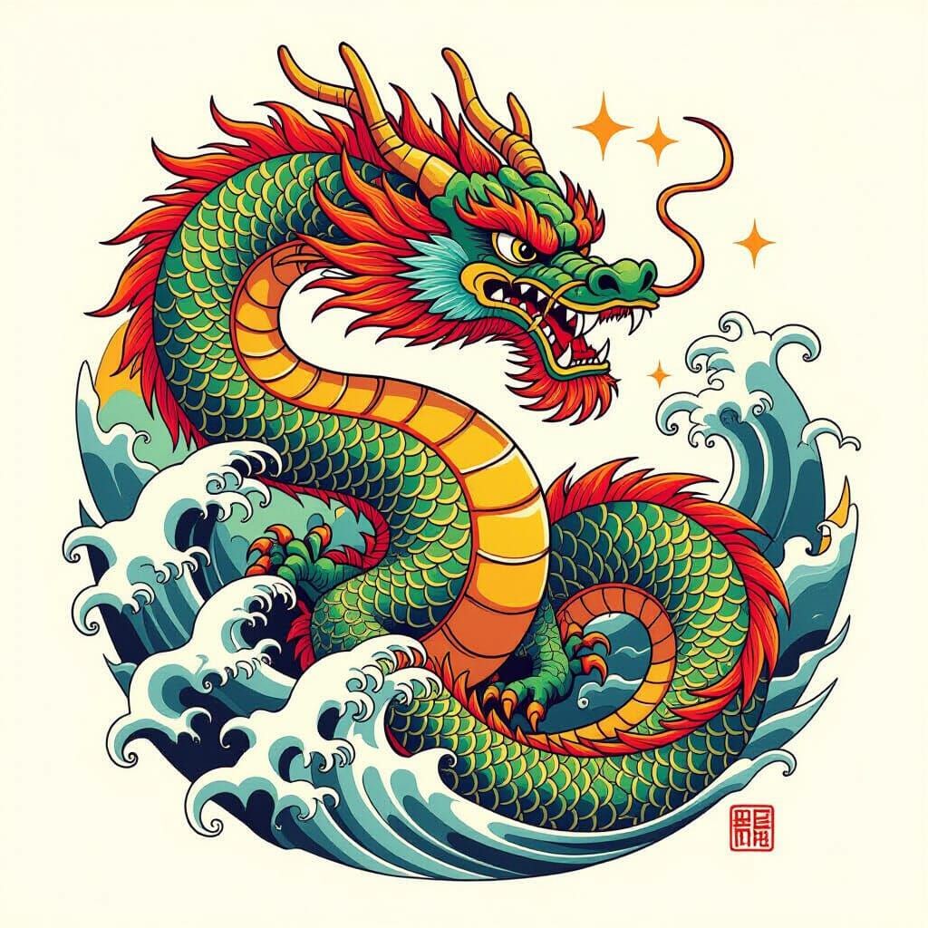 Dragon Tattoo Designs in Illustrated Style