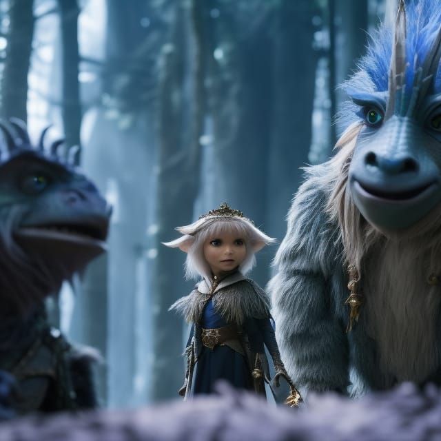Blue Goblins in a Dark Crystal Fantasy World