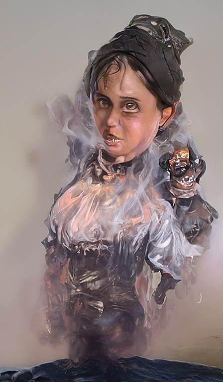 Fire Breathing Victorian Maid in Steampunk Style