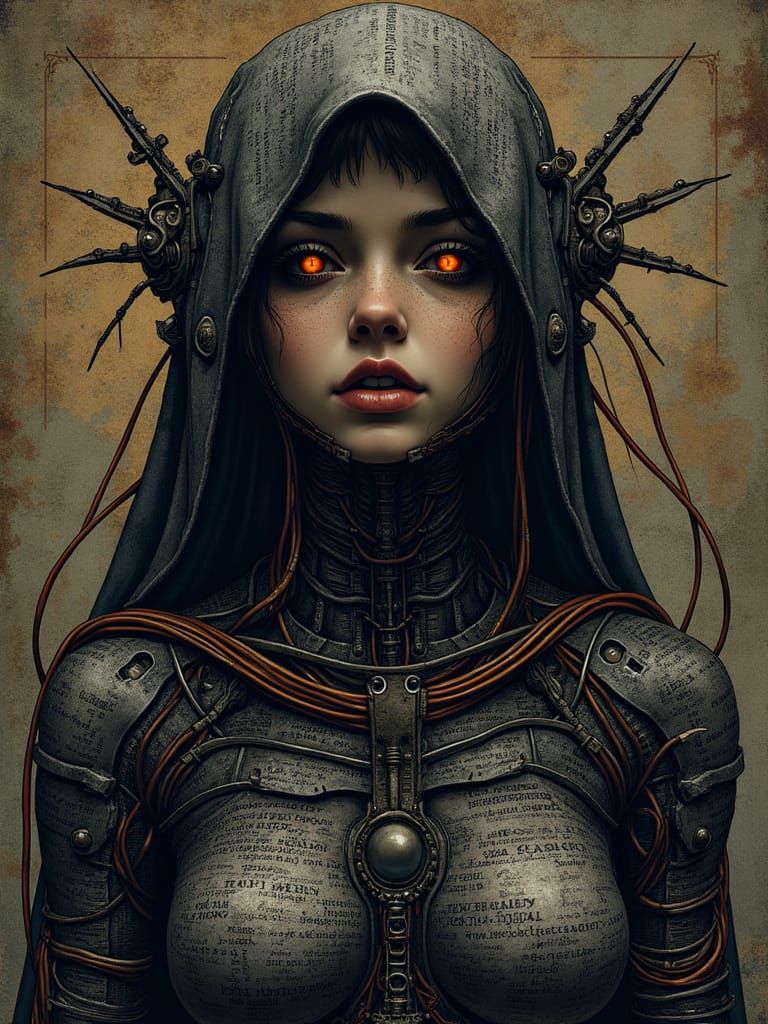 The Codebound Seer

A hooded woman with black-metal skin ins...