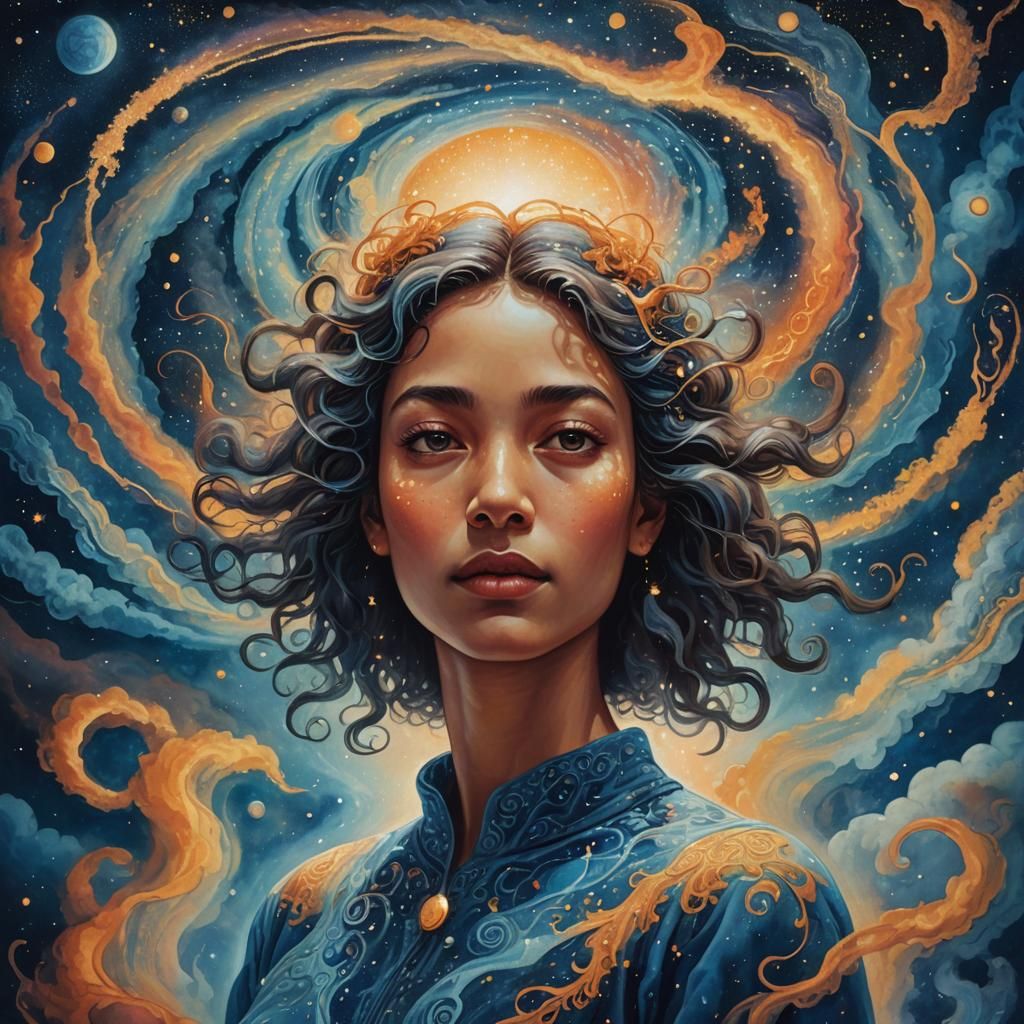 Celestial Dreamscape: A Surreal Cosmic Portrait