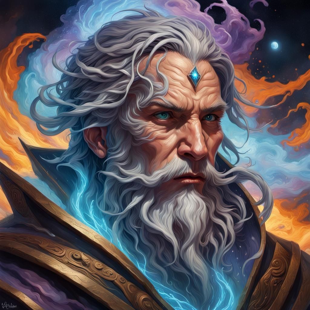 Cosmic Sorcerer in Fantasy Style Splash Art