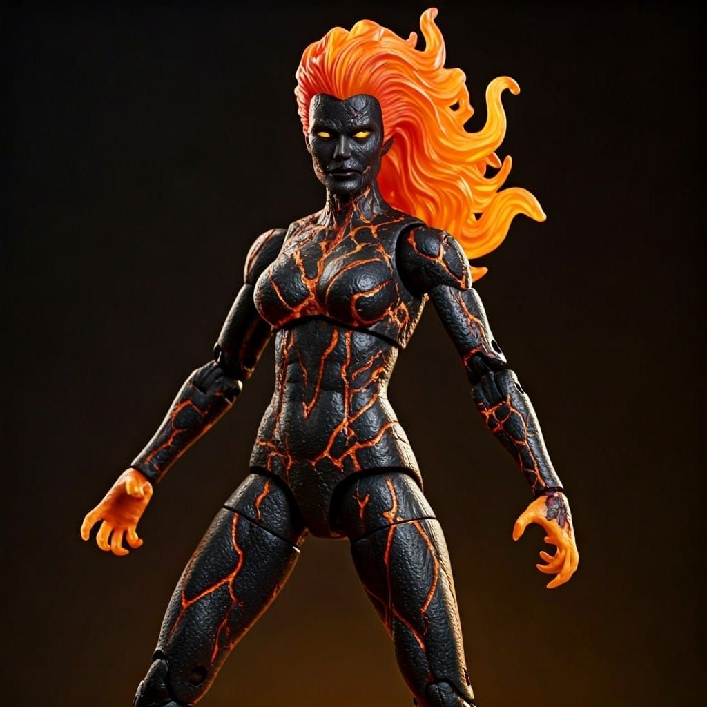 Volcana Action Figure with Molten Lava Costume