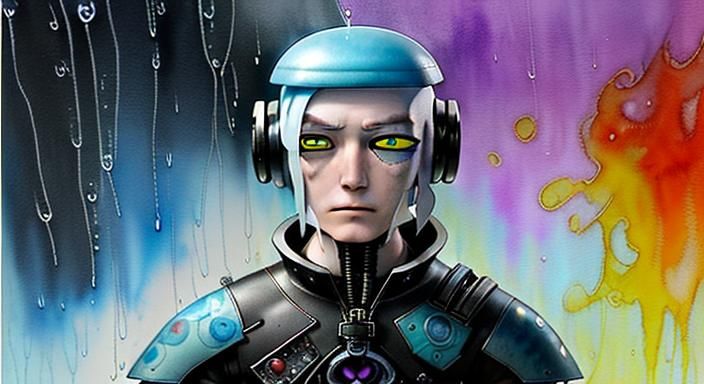 Steampunk Android in Psychological Sci-Fi Art