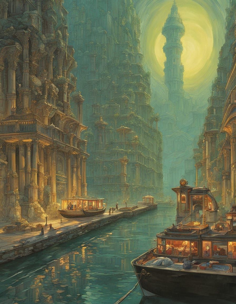 Surreal Retrofuturistic Imagining of Ancient Greece