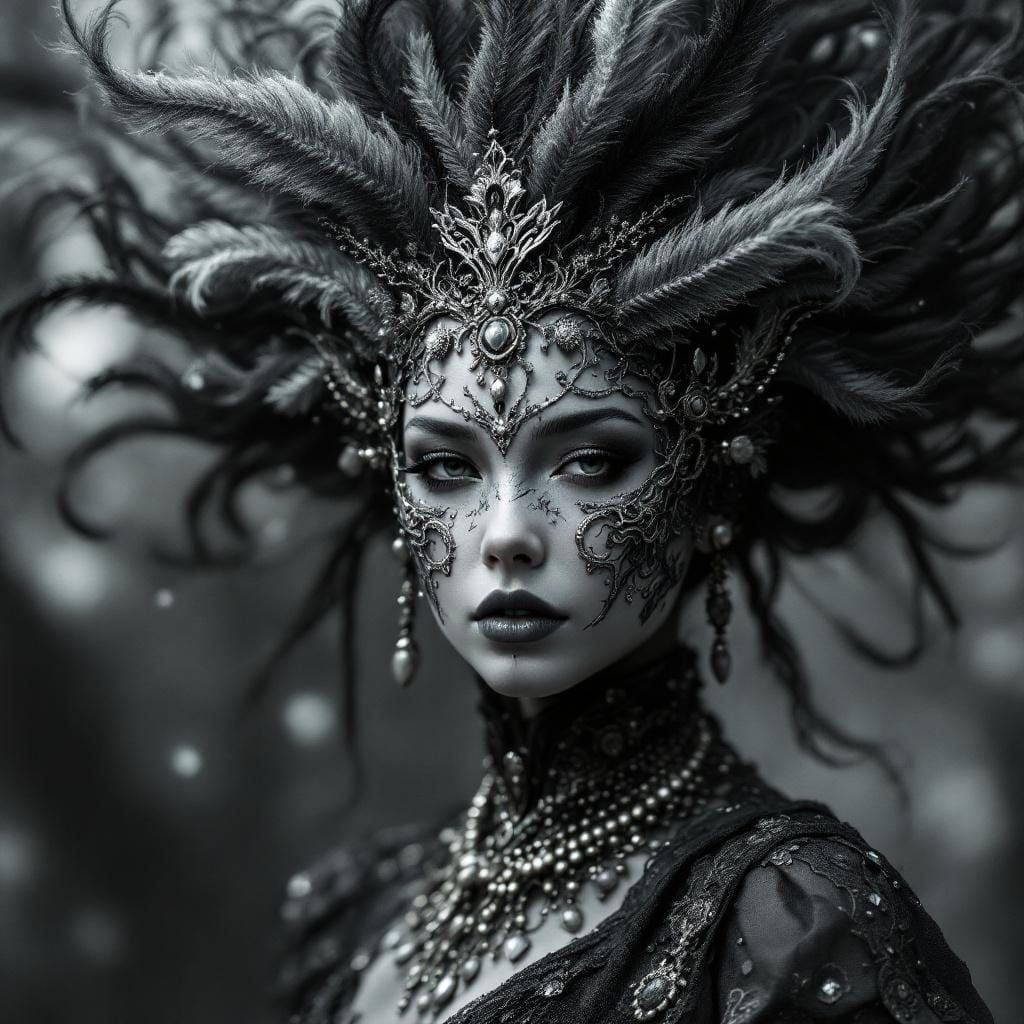 Surreal Masquerade Portrait in Dreamlike Fantasy Art