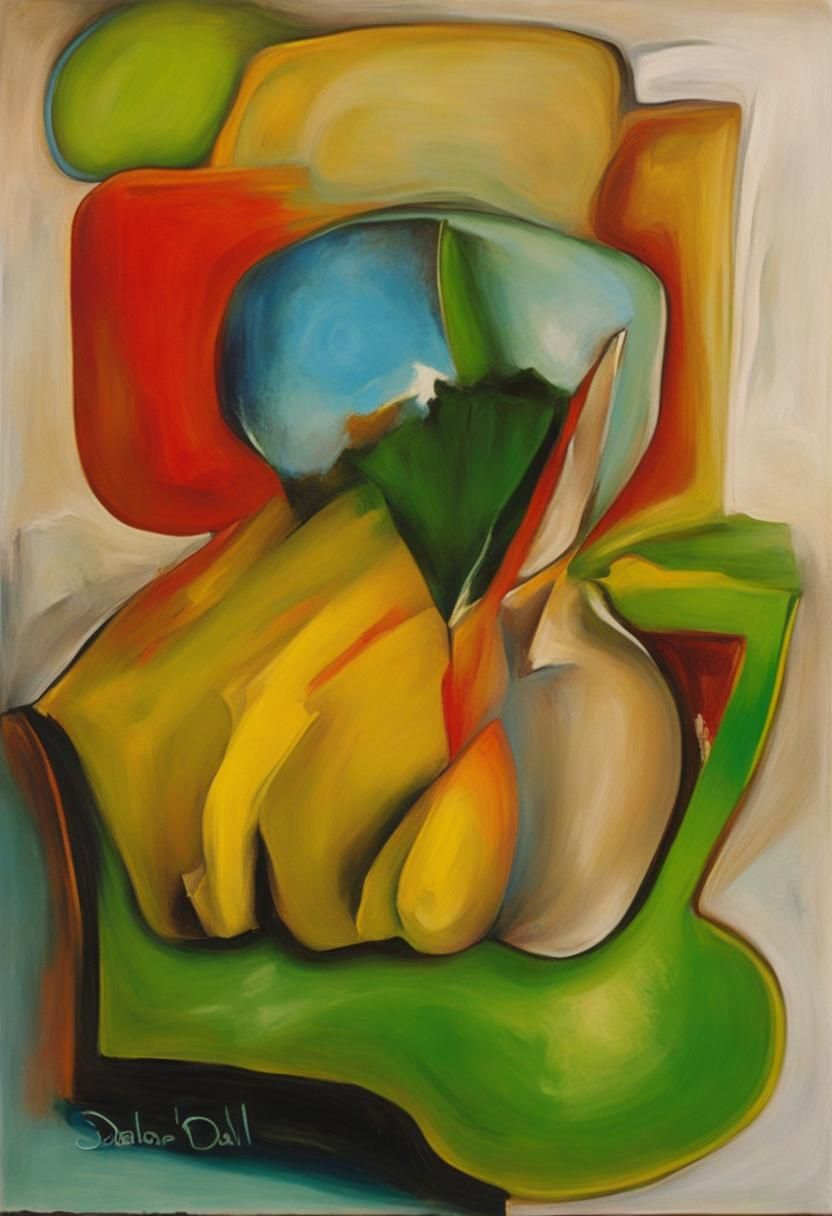 Vibrant Abstract Composition in Surreal Style