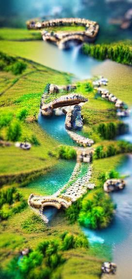 Fantasy Landscape: Floating Stone Bridge Illustration