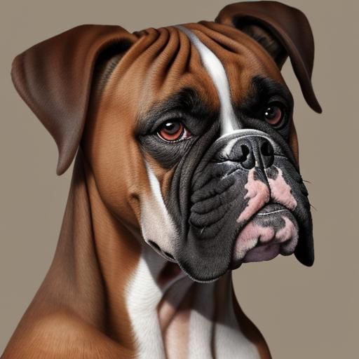 Handsome Male Boxer Dog Portrait