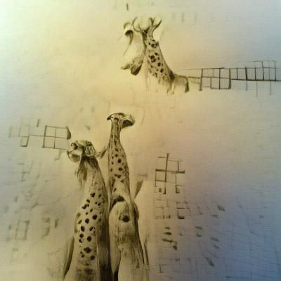 Giraffe Standing in a Field of Grass