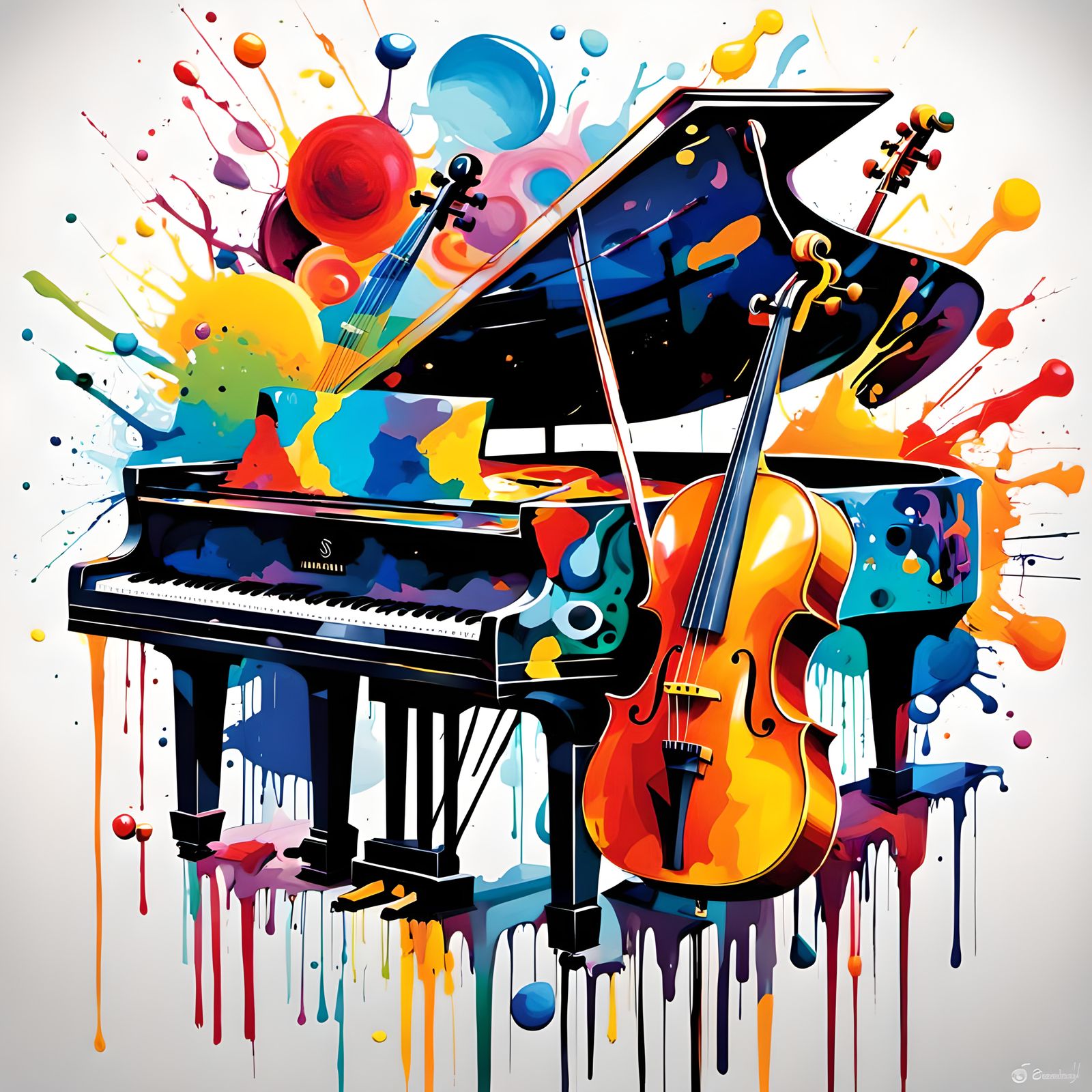 Kandinsky-Inspired Abstract Composition of Musical Instrumen...