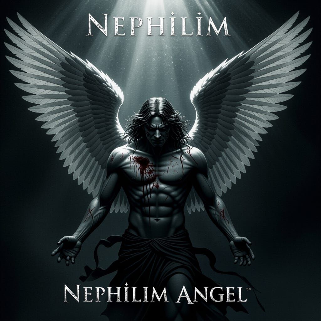 Nephilim Angel Album Cover in Horror Style