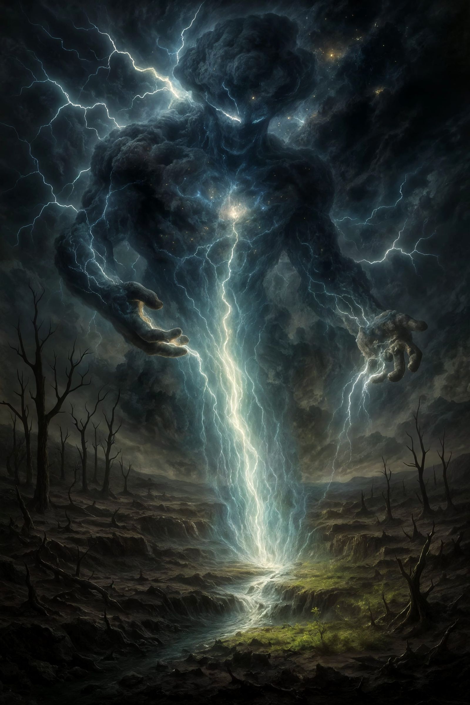 Celestial Being of Cosmic Rebirth: Photorealistic Art