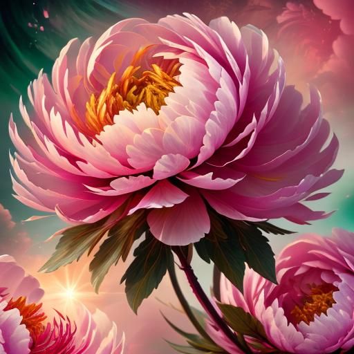 Peony in Motion: Abstract Cloudscape