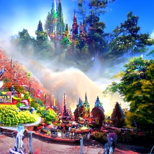 Ethereal Fantasy World in Kinkade Style