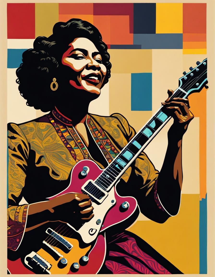 Sister Rosetta Tharpe in Geometric Pop Art Style
