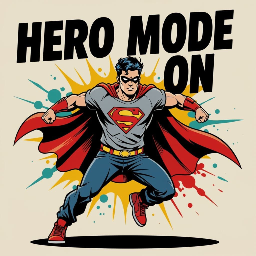 Superhero Illustration in Comic Book Vector Style