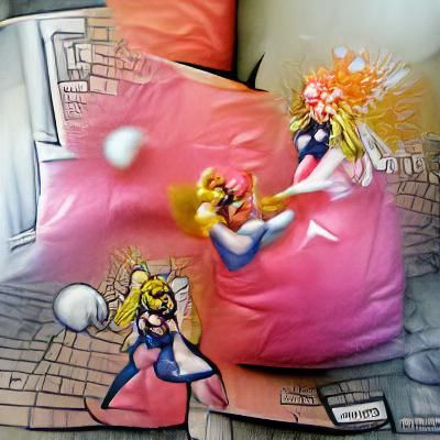 Princess Peach and Daisy Pillow Fight in Marvel Style