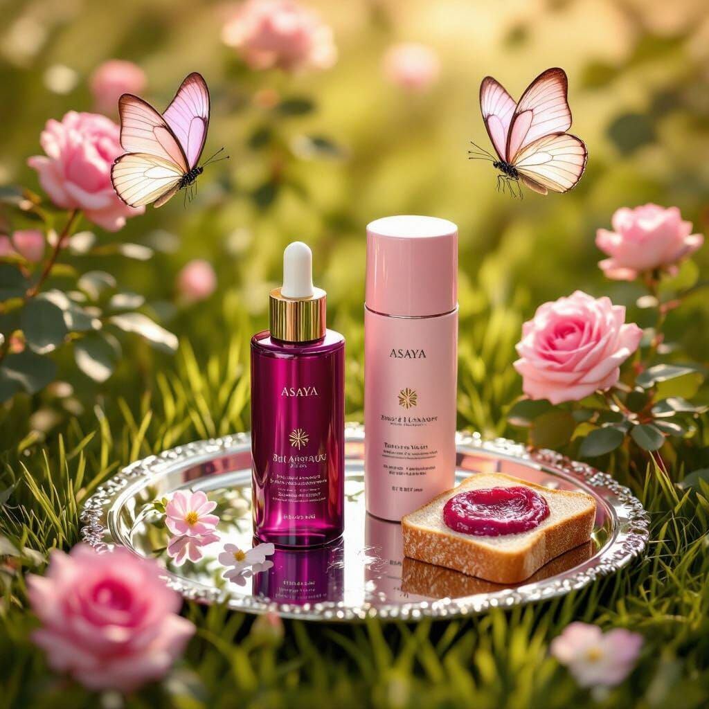 ASAYA Hair Care Products in a Rose Garden