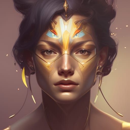 Sagittarius Portrait in Art Nouveau Style