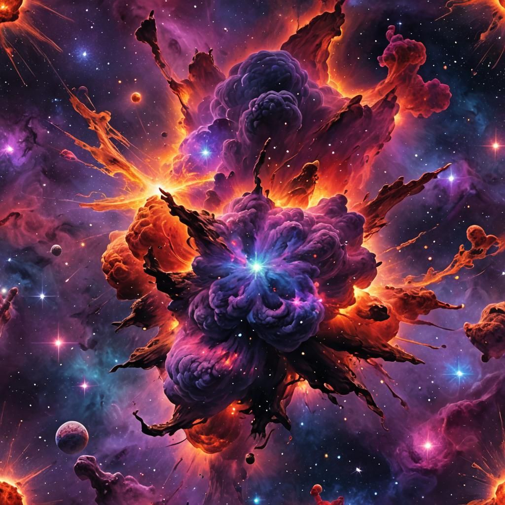 Vibrant Nebula at Universe End as Astral Illustration