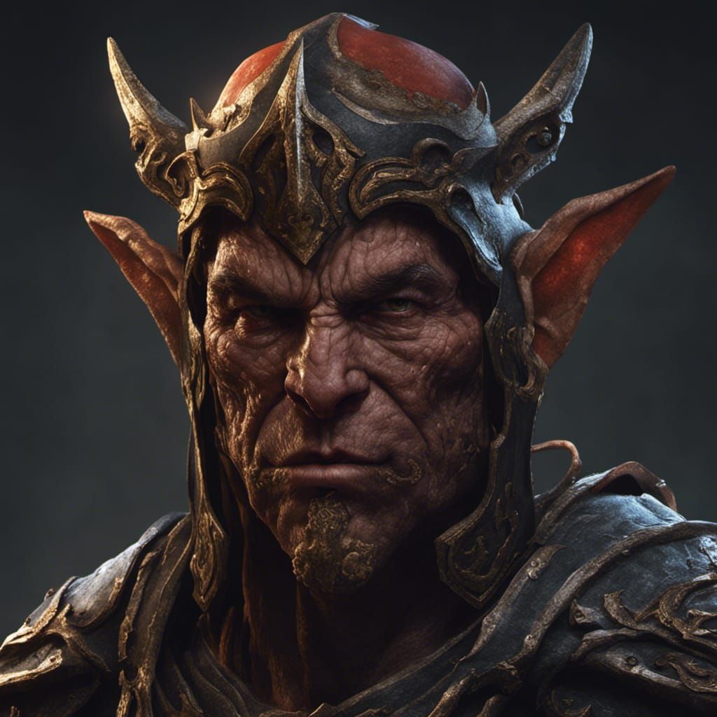 Detailed Hobgoblin Warrior Portrait in Dark Fantasy Style