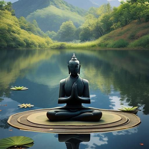 Zen Lotus Pose in Calm Setting