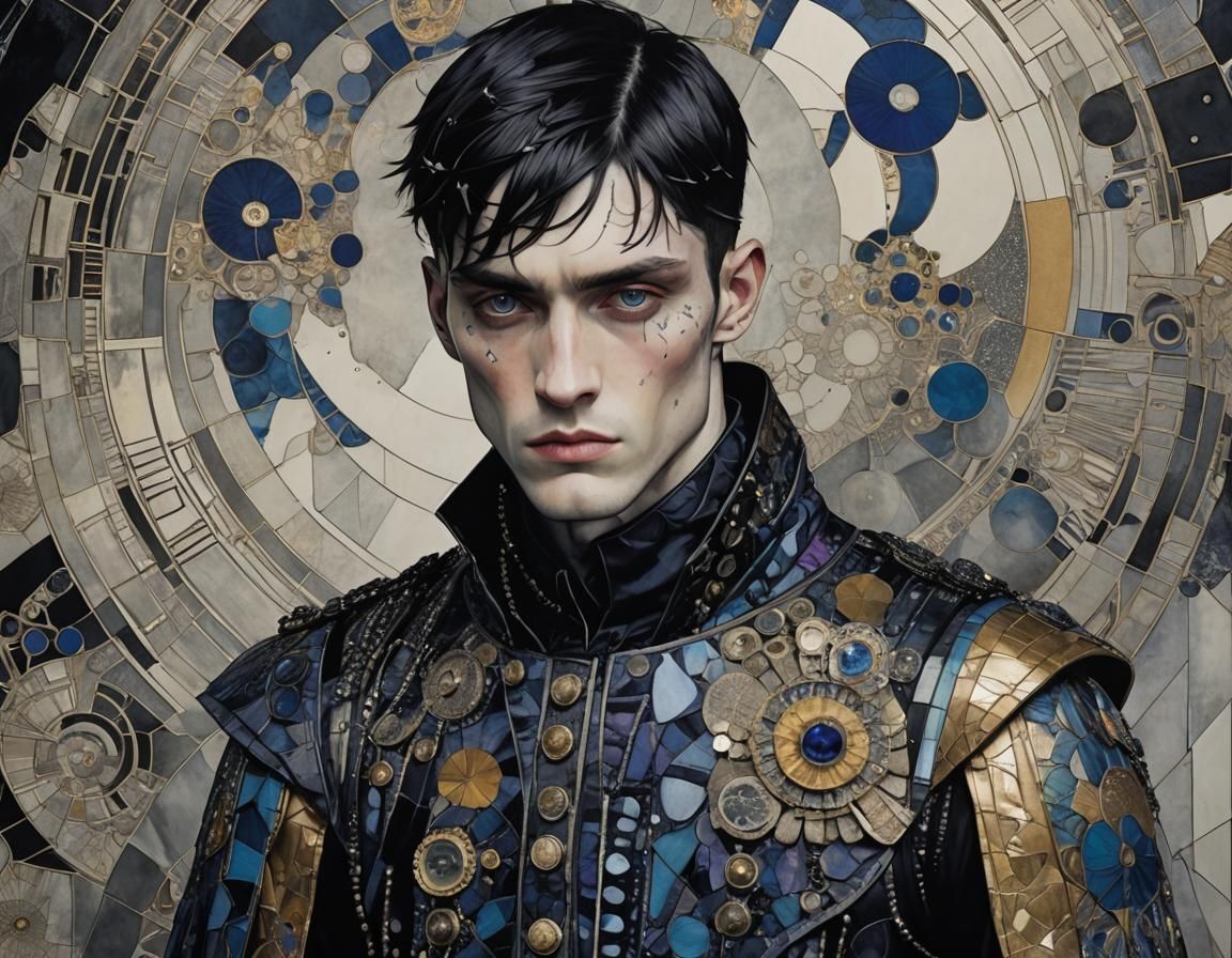 Ethereal Warrior in Opulent Attire