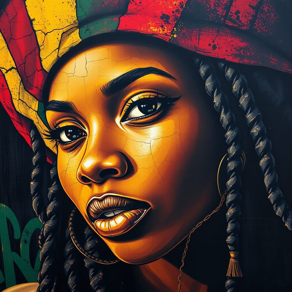 Rasta Woman Portrait Inspired by Luis Royo