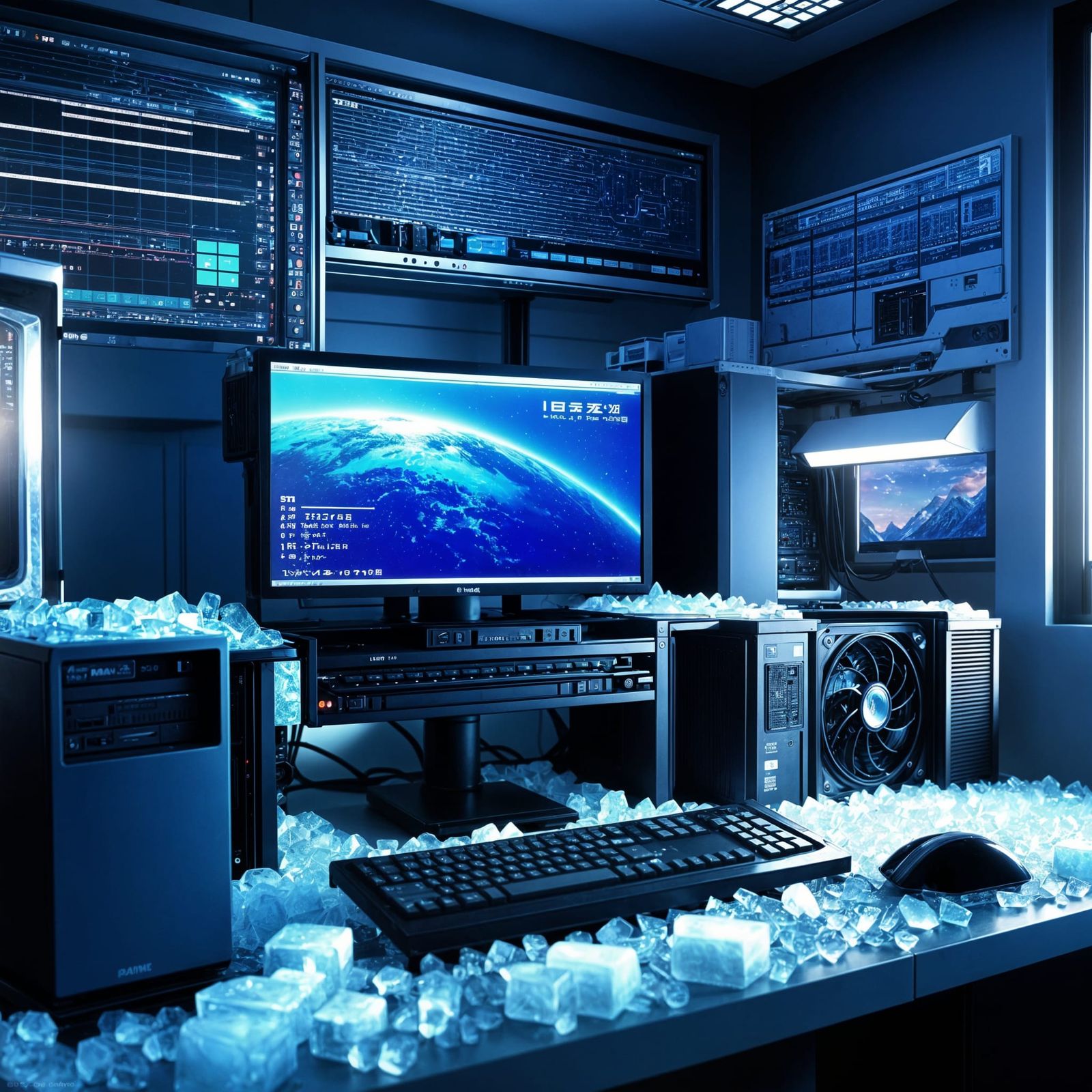 Frozen Computer: Ice Age in Anime Style