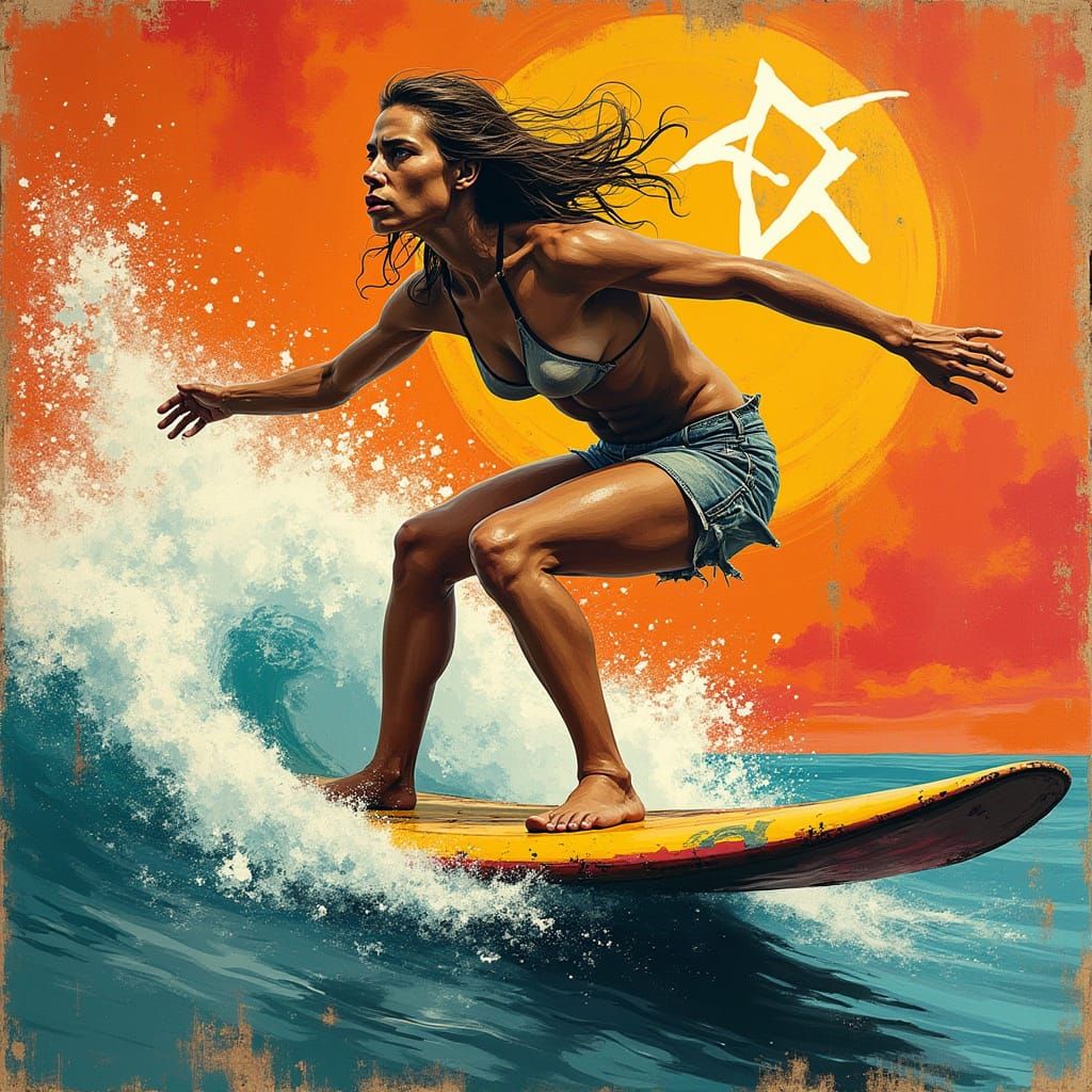 Radical Surfer Girl Rides Soviet Wave