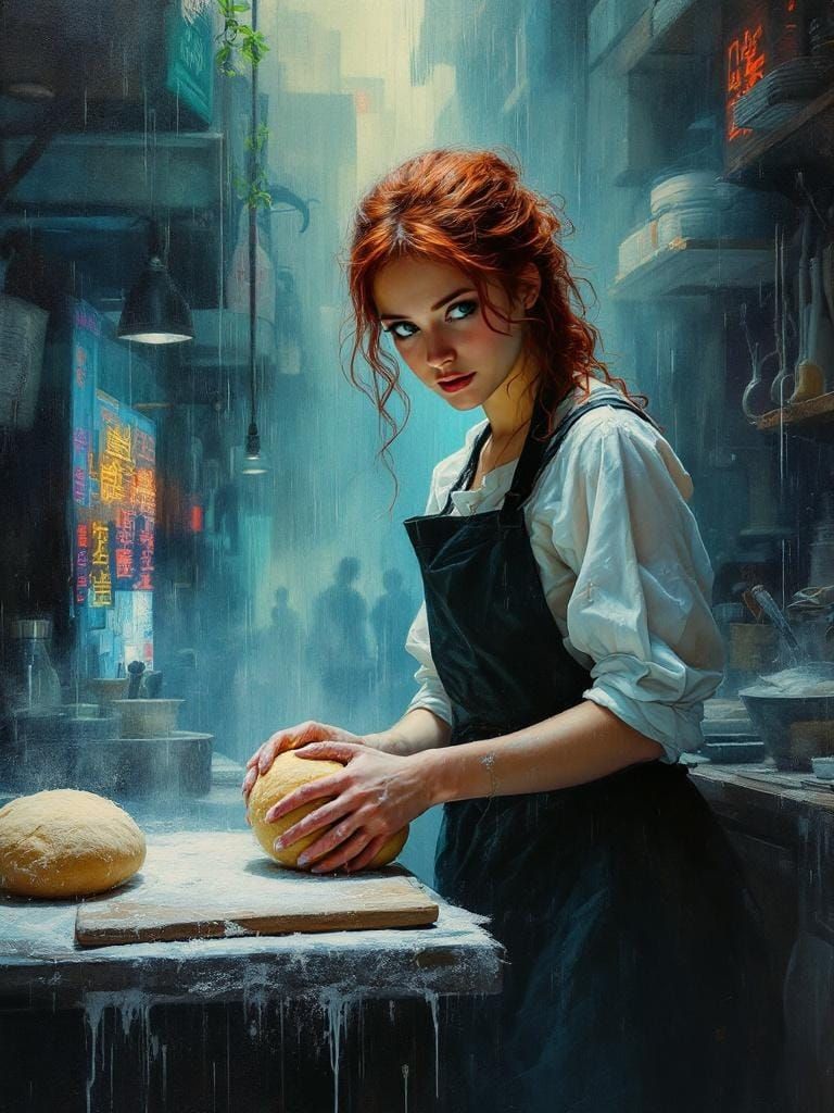 Redhead Baker Conjures Neon World as Impasto Painting