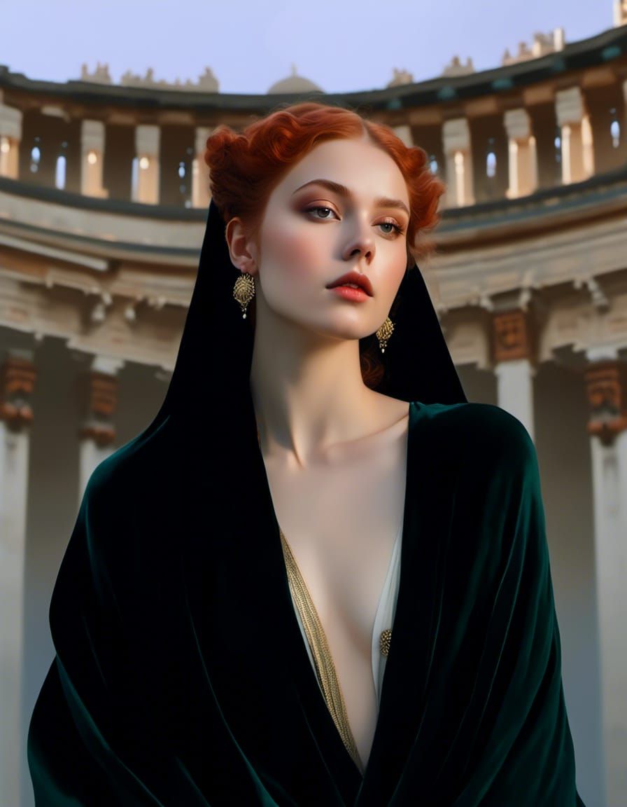 Divine Goddess Portrait in Dramatic Lighting