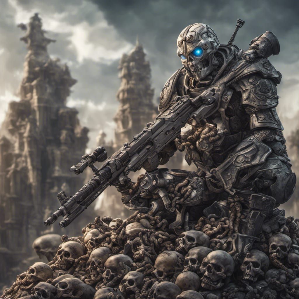 Warforged Artificer with Sniper Rifle, Hyperrealistic HDR