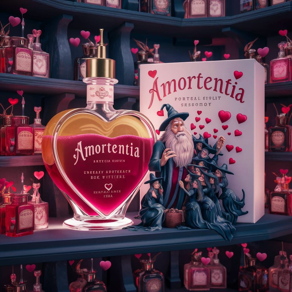 Fantasy Apothecary Shelf with Amortentia Potion
