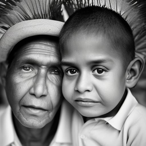 Brazilian Grandfather and Son: Wisdom Portrait