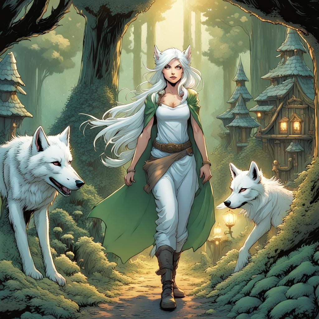 Fairy with Wolf Ears in Fairy Village